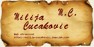 Milija Čučaković vizit kartica